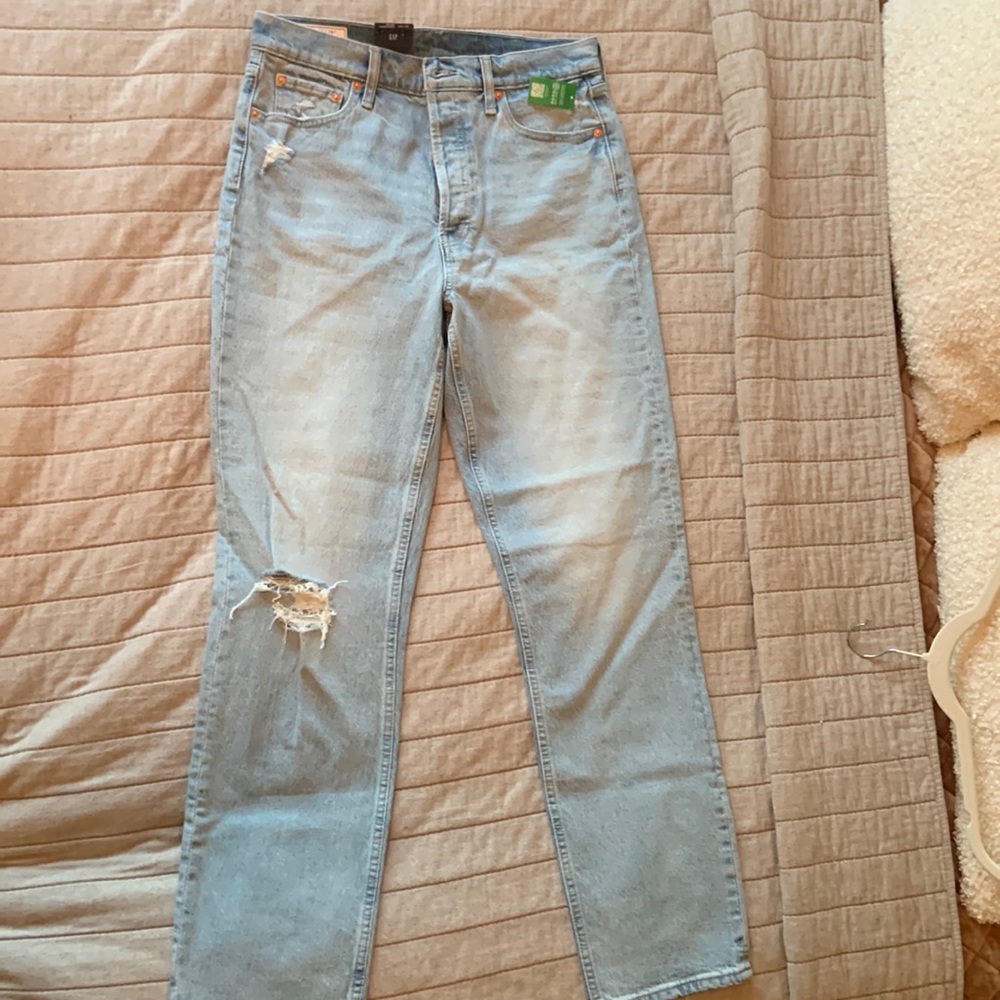 Gap cheeky straight high rise light wash jeans